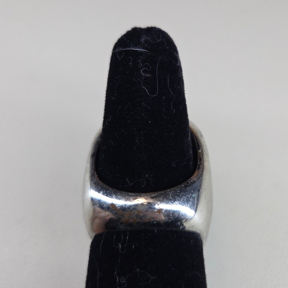 Boho Statement Ring Faux Turquoise Silver Tone Chunky Band Southwestern Size 8.5 - Picture 4 of 8